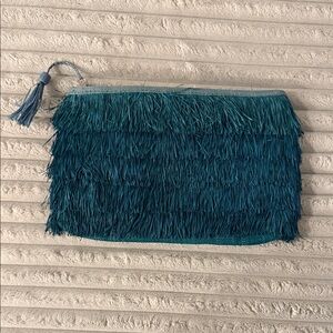 Elegant Fringe Wristlet in Blue